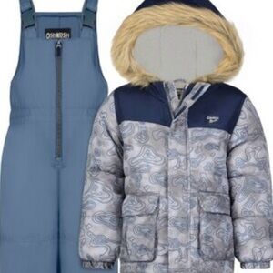 NWT OshKosh bgosh 2 piece camouflage toddler snow set